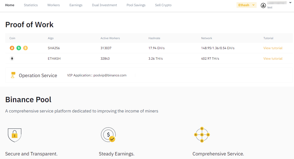 binance mining pool setup